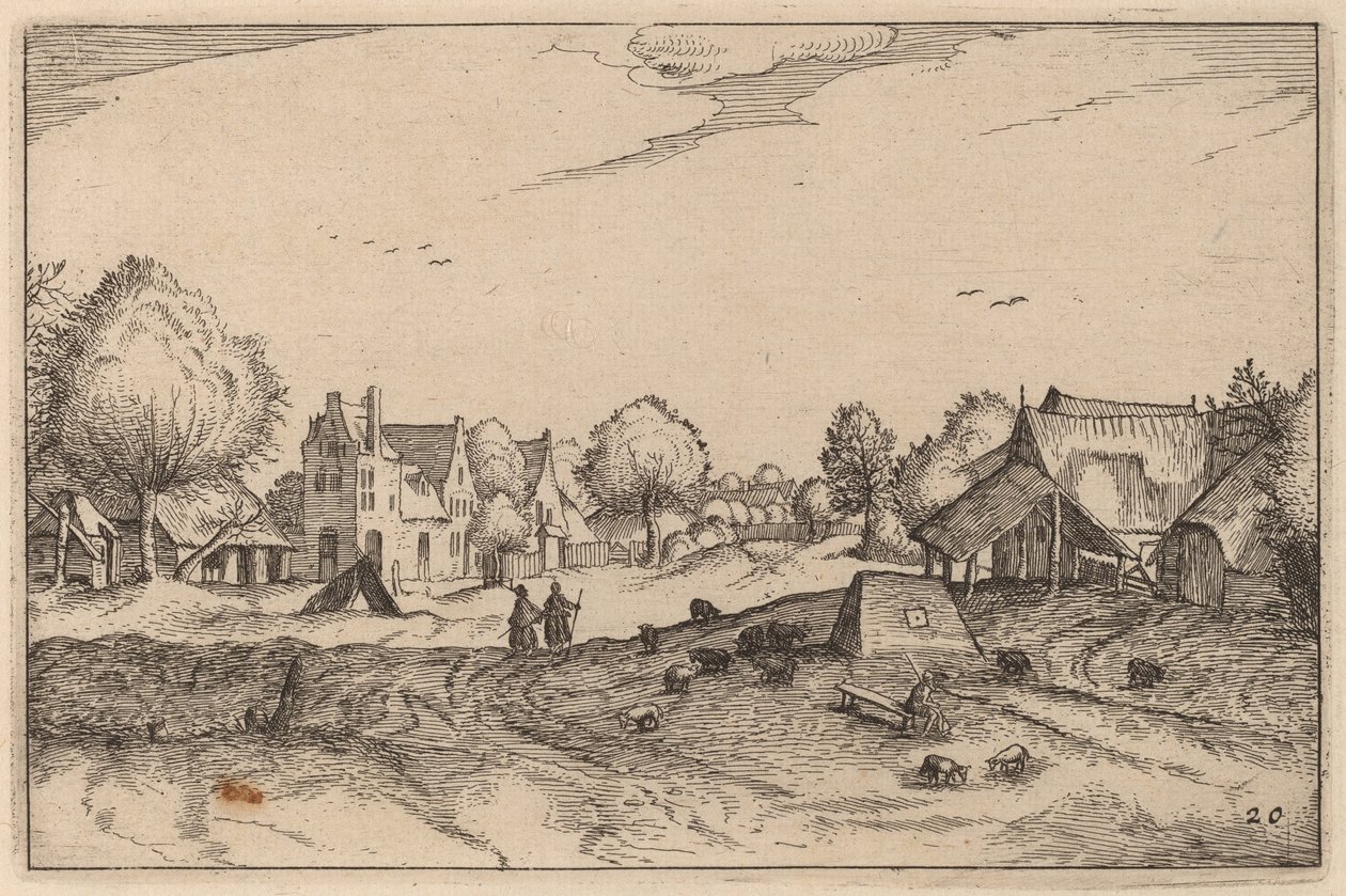 Köy Yolu by Claes Jansz Visscher after Johannes van Doetechum, the Elder after Lucas