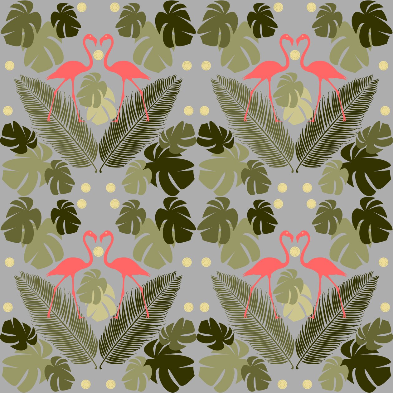 Flamingo ve Avuç İçi by Claire Huntley