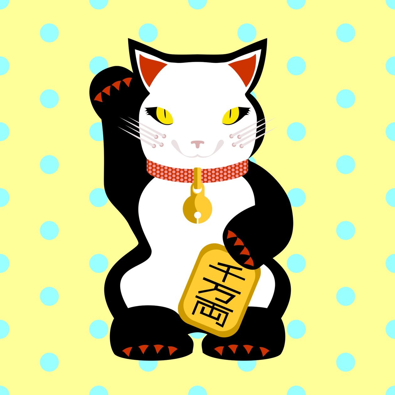 Maneki Neko Şanslı Kedi by Claire Huntley