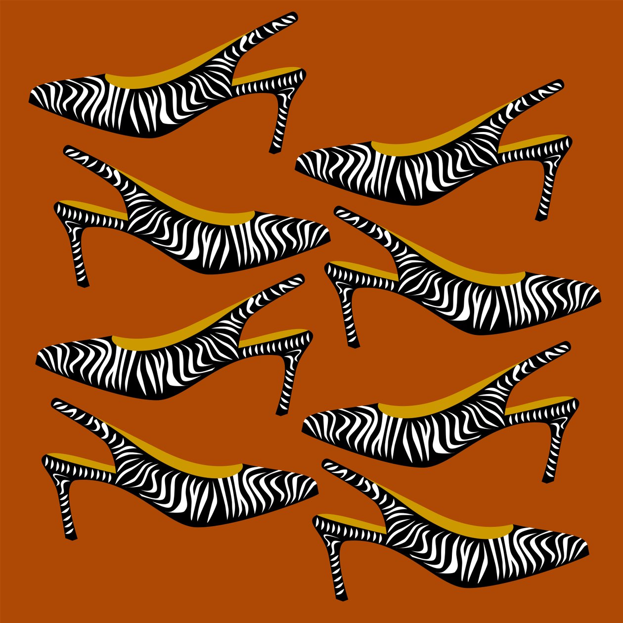 zebra arkası açık iskarpin by Claire Huntley