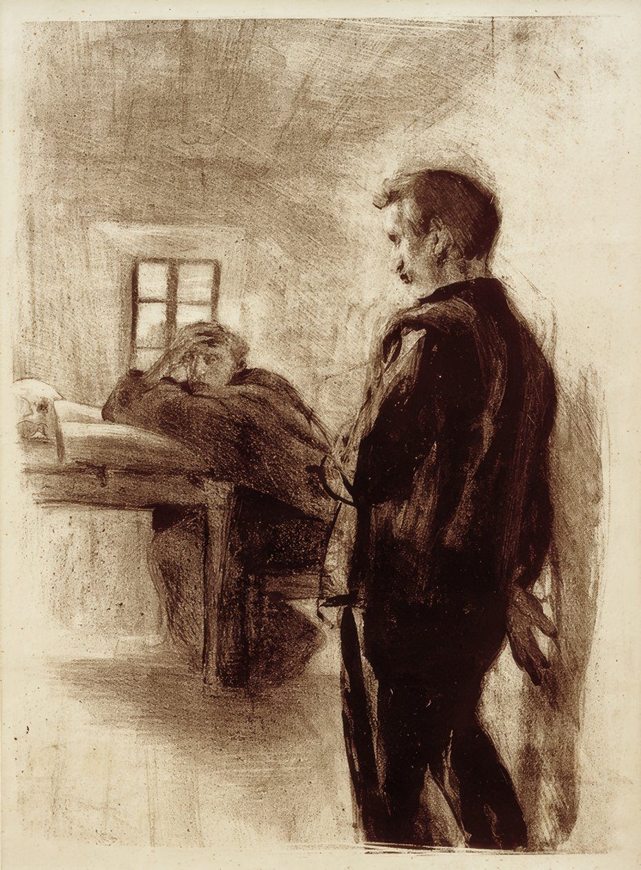 Bir hücrede adam ve keşiş by Clara Siewert