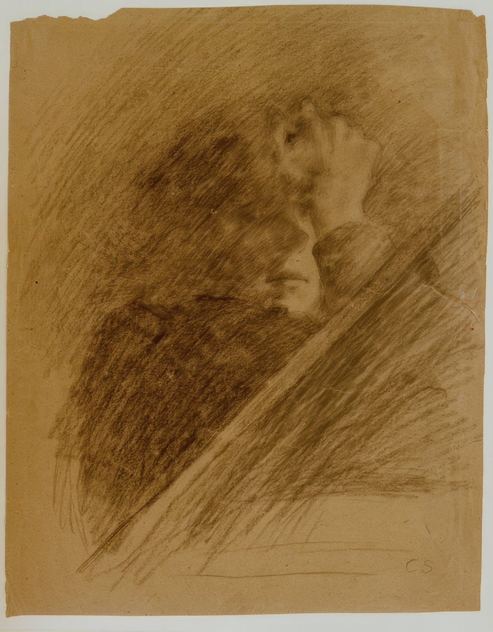 Selbstbildnis mit aufgestütztem Arm by Clara Siewert