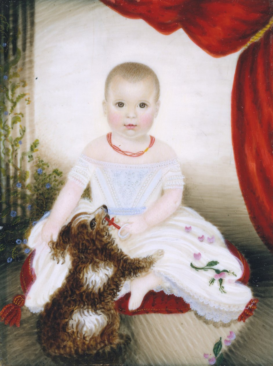 Çıngıraklı ve Köpekli Bebek, 1842. by Clarissa Peters