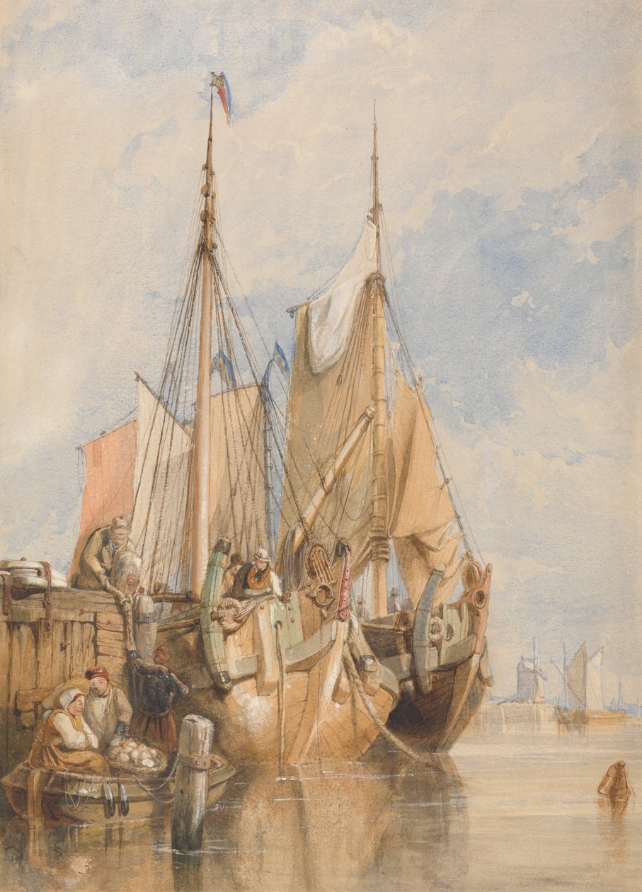 Rıhtım Kenarında Hollandalı Balıkçı Gemileri by Clarkson Stanfield