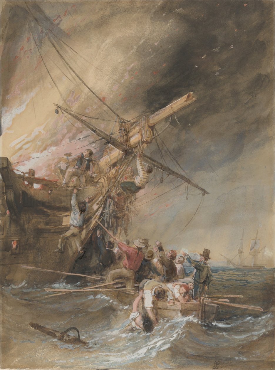 Denizde Yangın, 1820-46. by Clarkson Stanfield