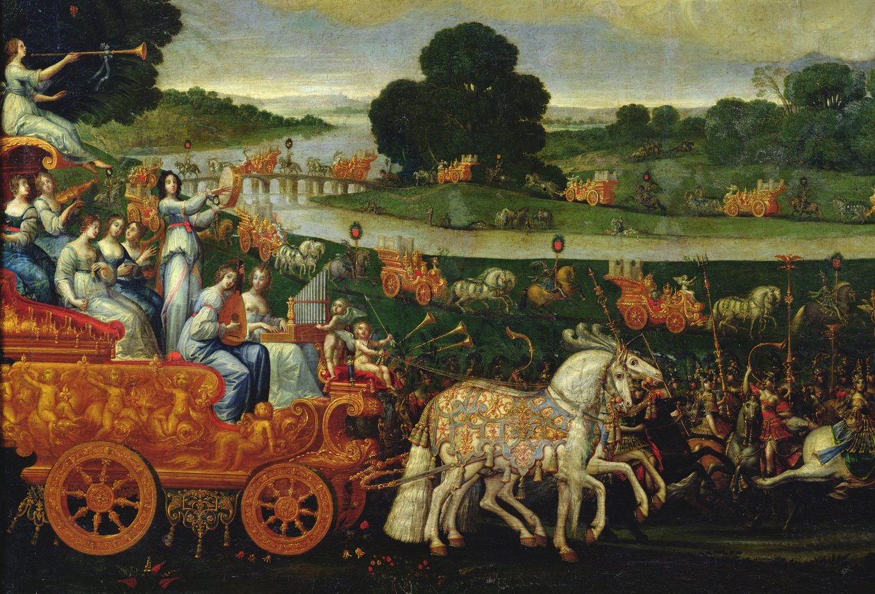 Toprak, dokuz İlham perili sol arabanın detayı, c.1640-41 by Claude Deruet