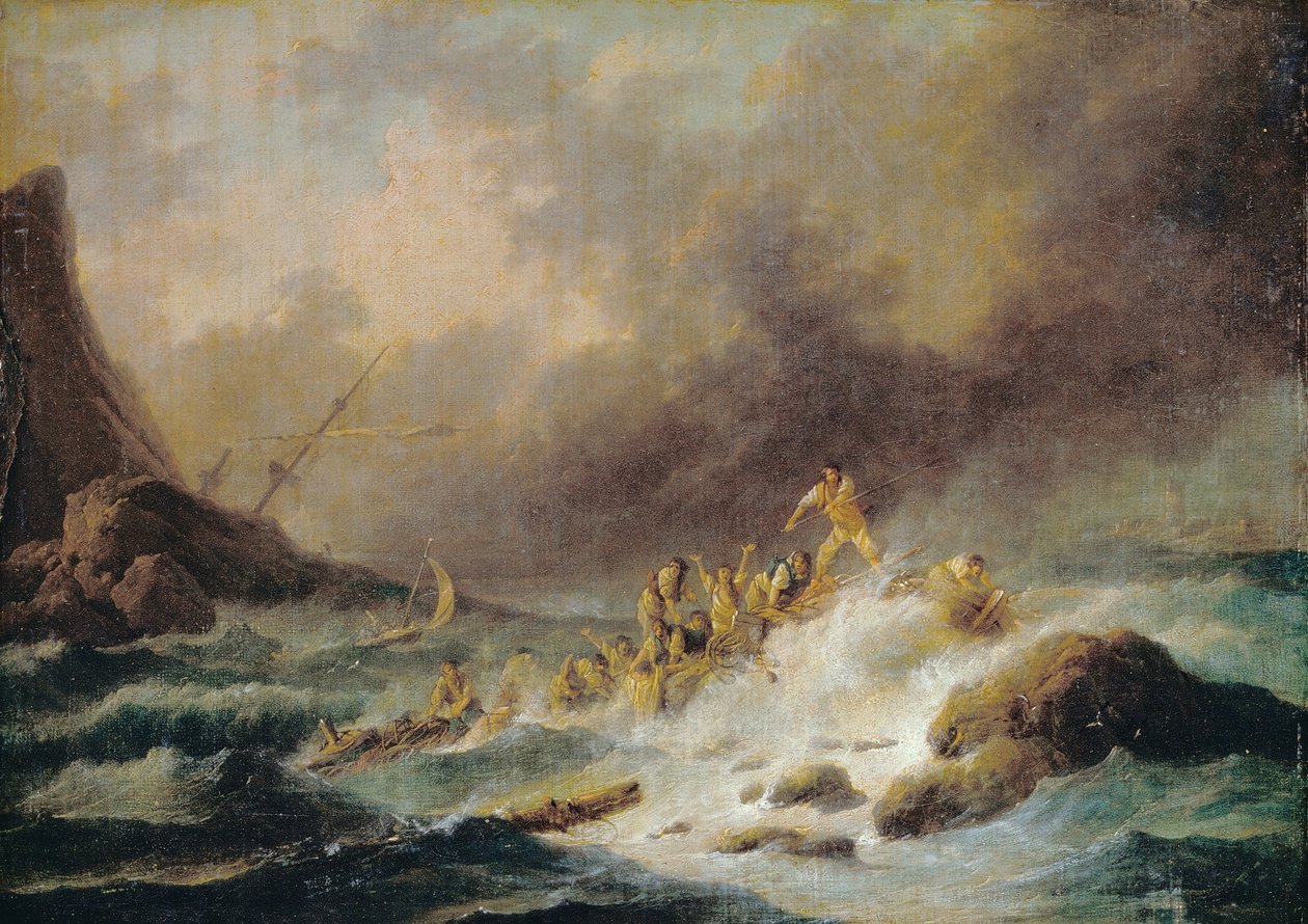 bir gemi enkazı by Claude Joseph Vernet