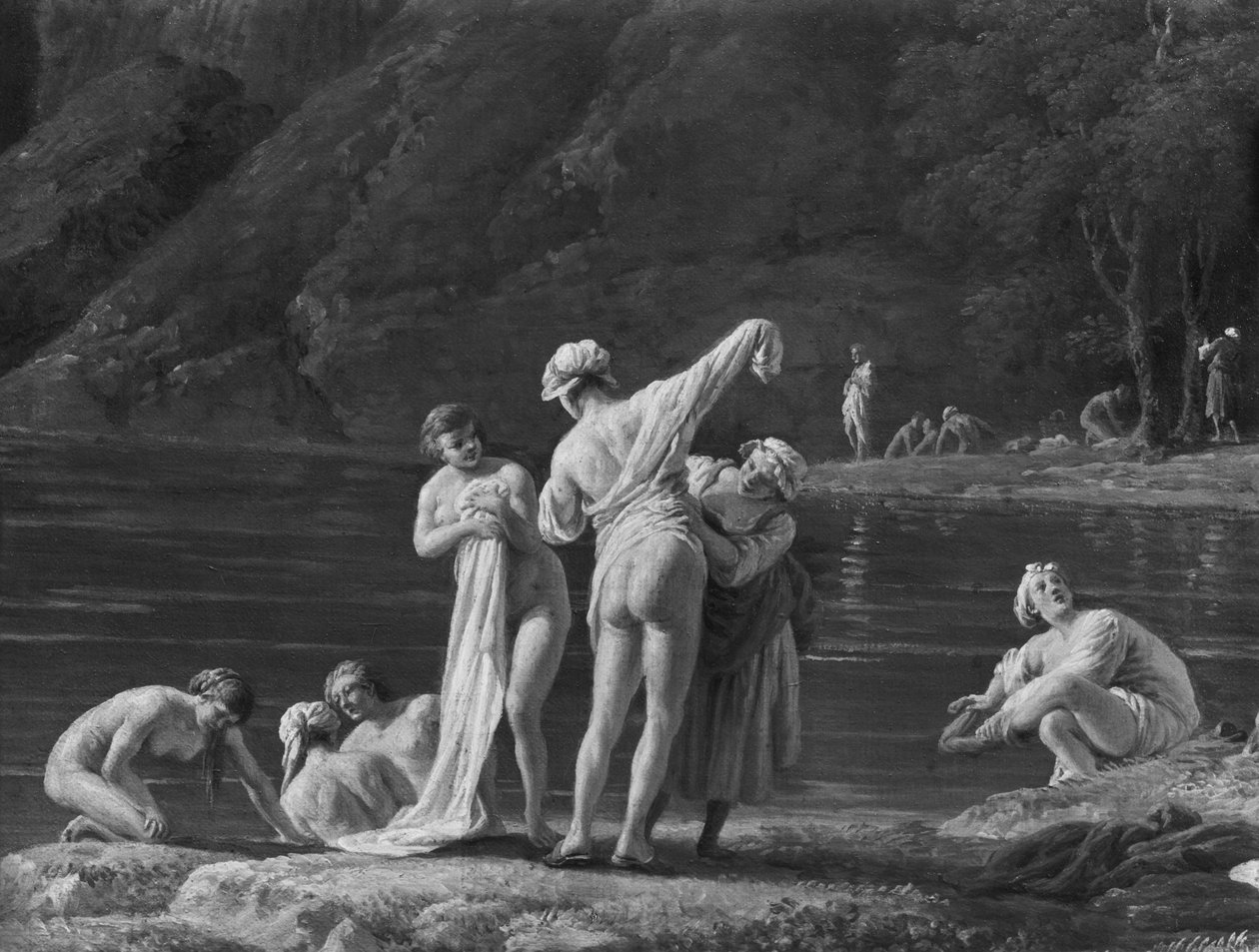 Sabah, The Bathers, merkezi detay, 1772 (ayrıca bkz. 414960 ve 414962) by Claude Joseph Vernet