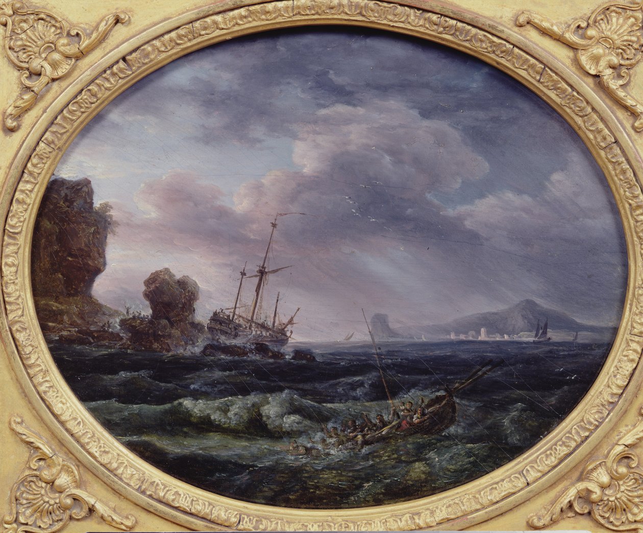 Batık (ahşap üzerine yağlı boya) by Claude Joseph Vernet
