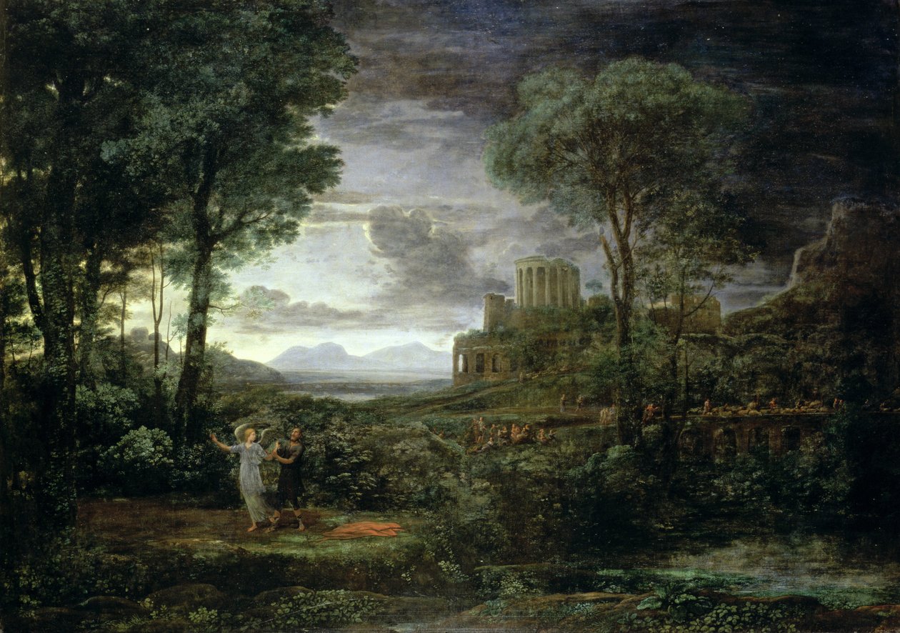 Yakup ile Manzara Melekle Güreşi veya Gece, 1672 by Claude Lorrain