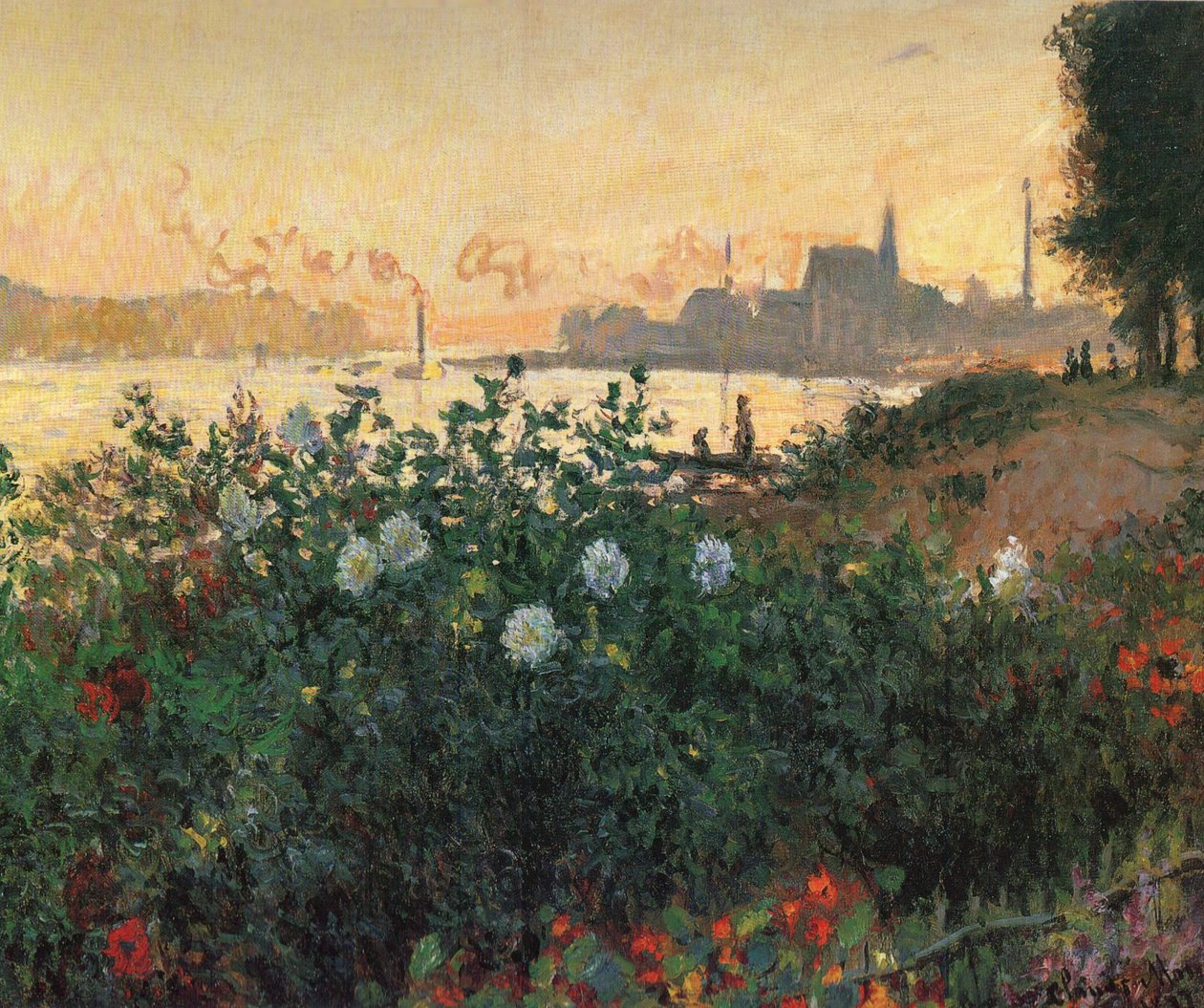 Çiçekli Nehir Kıyısı, Argenteuil by Claude Monet