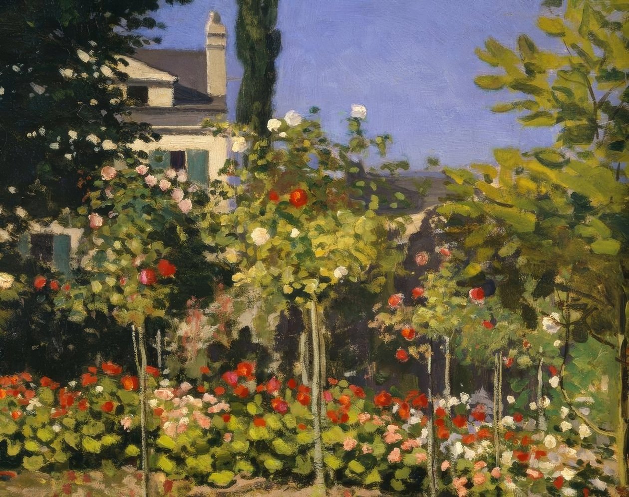 çiçek açan bahçe by Claude Monet