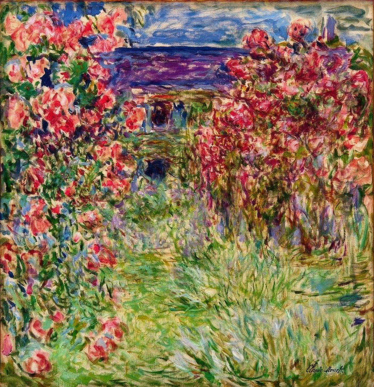 güllerin içindeki ev by Claude Monet