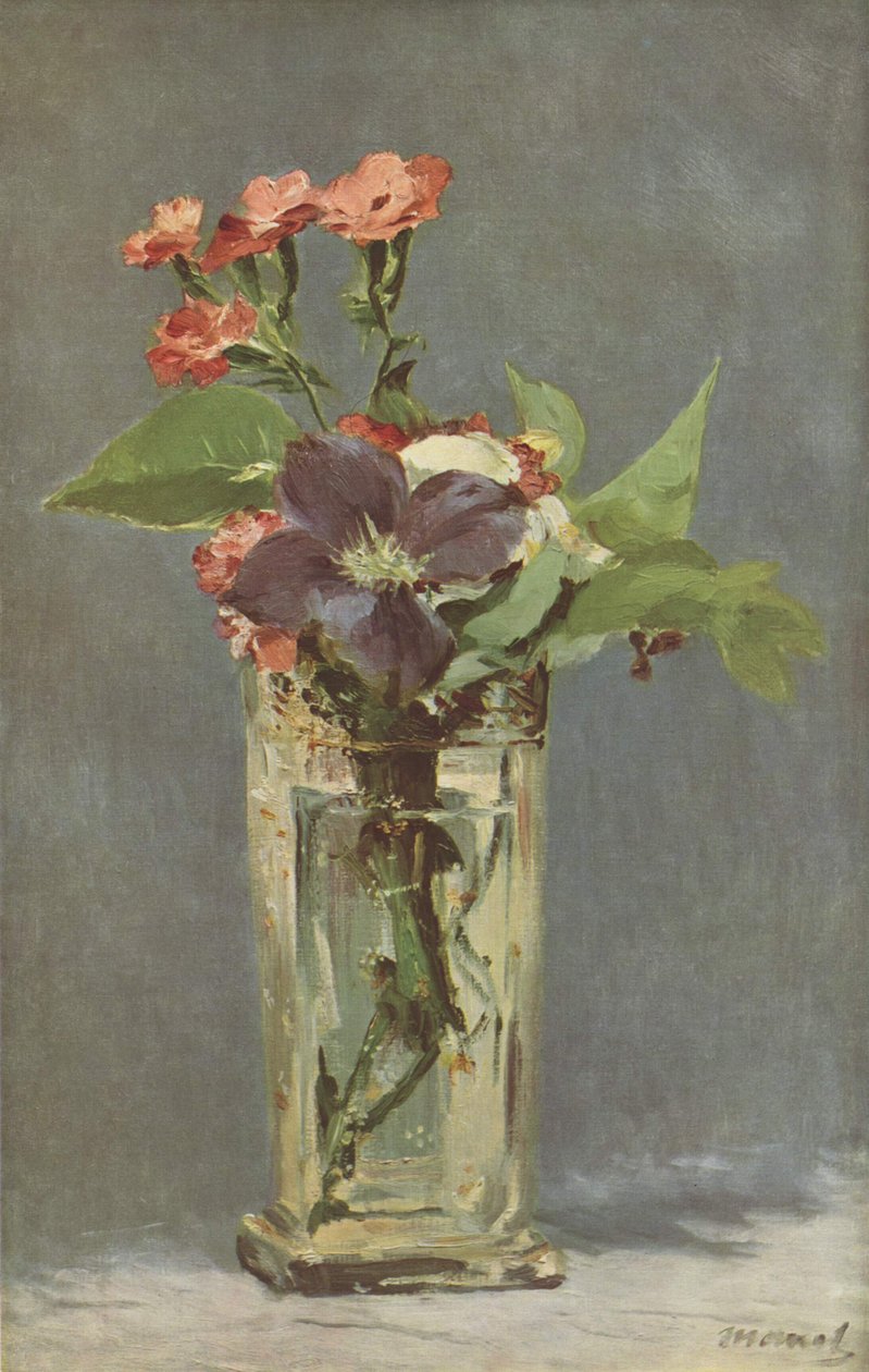 Kristal vazoda karanfil ve yabanasması by Claude Monet