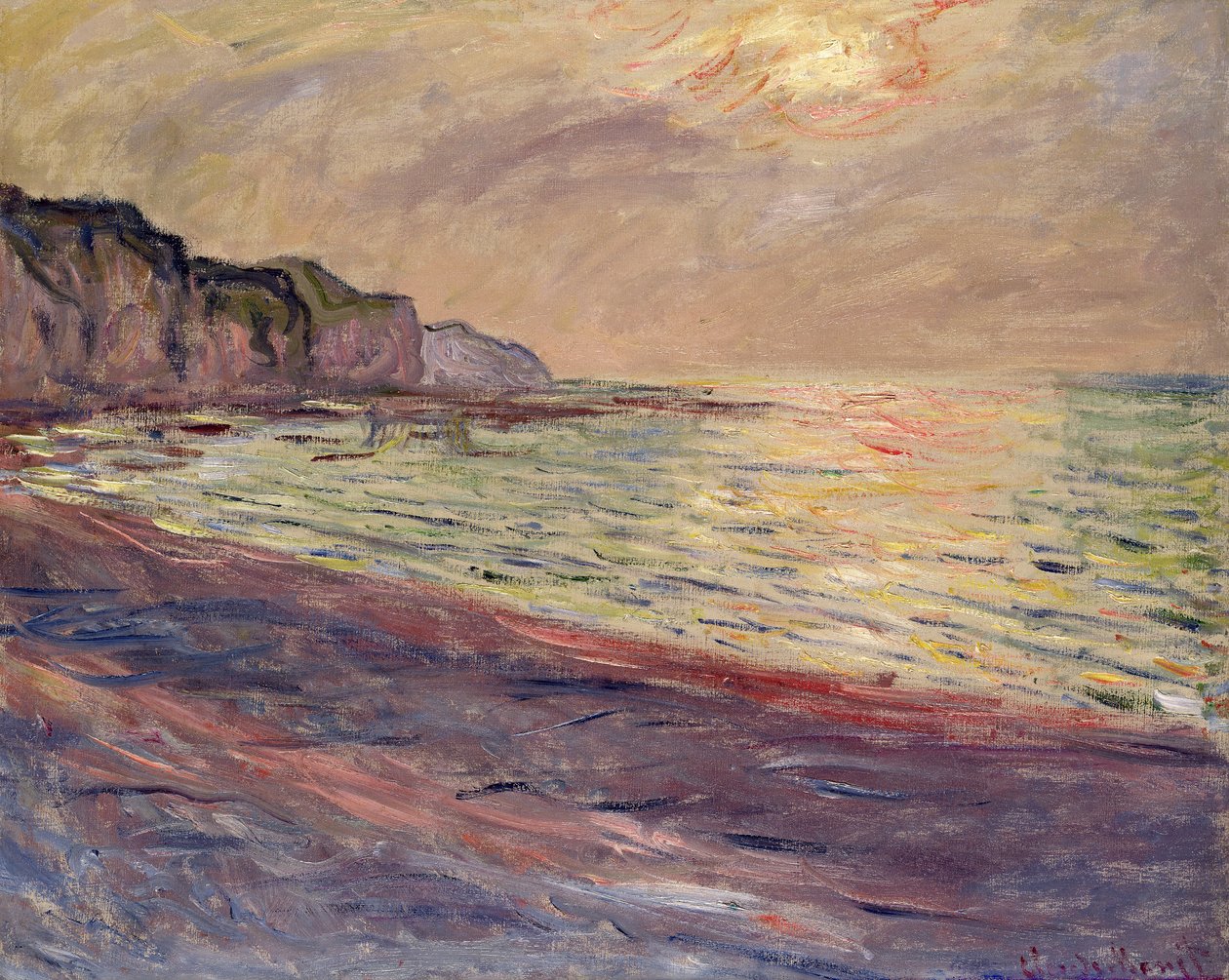 Pourville Sahili, Batan Güneş, 1882 by Claude Monet