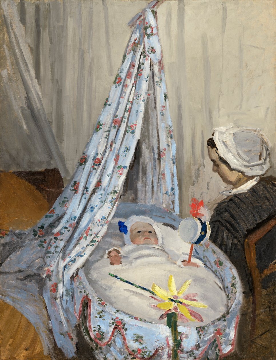 Beşik, Camille ve Sanatçının Oğlu Jean, 1867 by Claude Monet