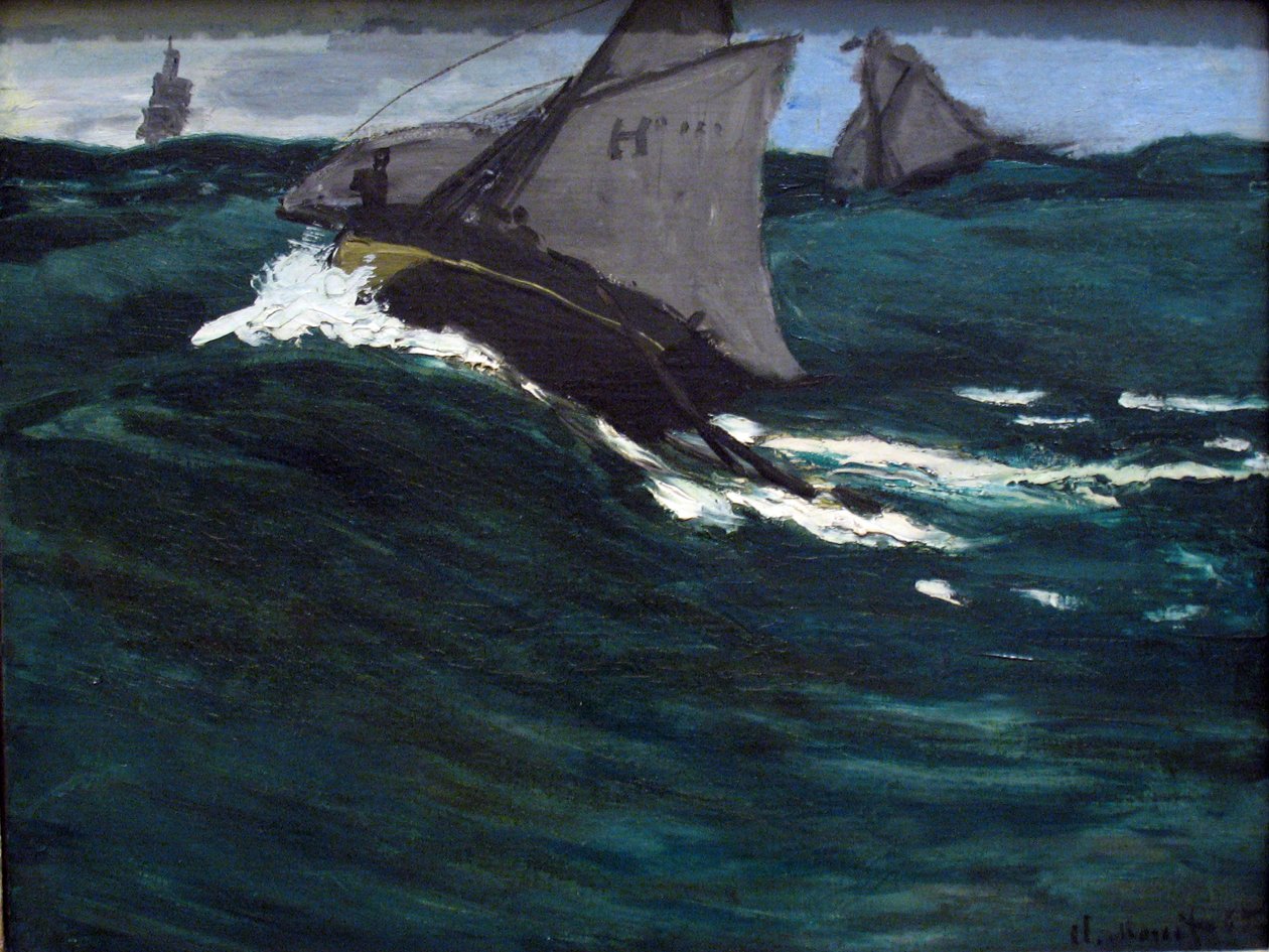 yeşil dalga by Claude Monet