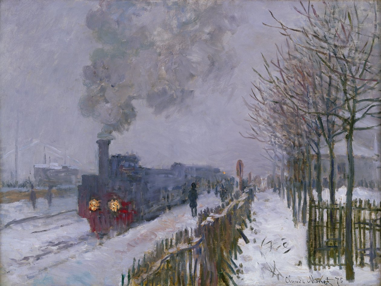 Karda Tren veya Lokomotif, 1875 by Claude Monet