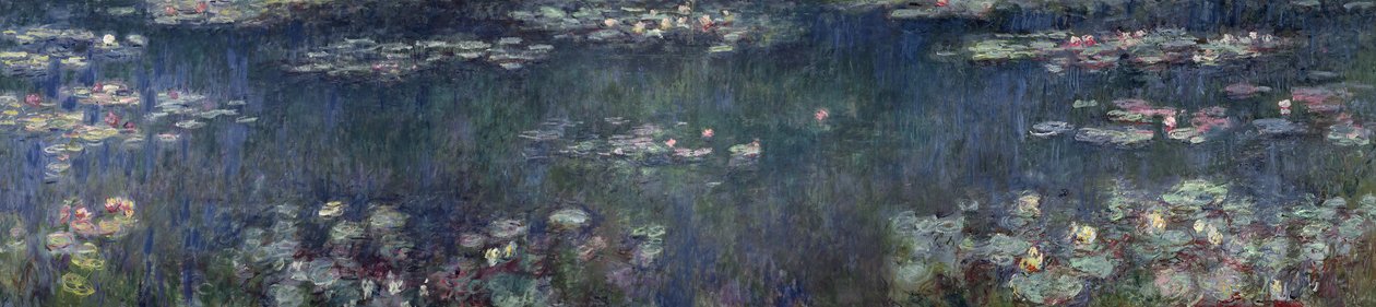 Nilüferler: Yeşil Yansımalar, 1914-18 (sol ve sağ bölüm) by Claude Monet