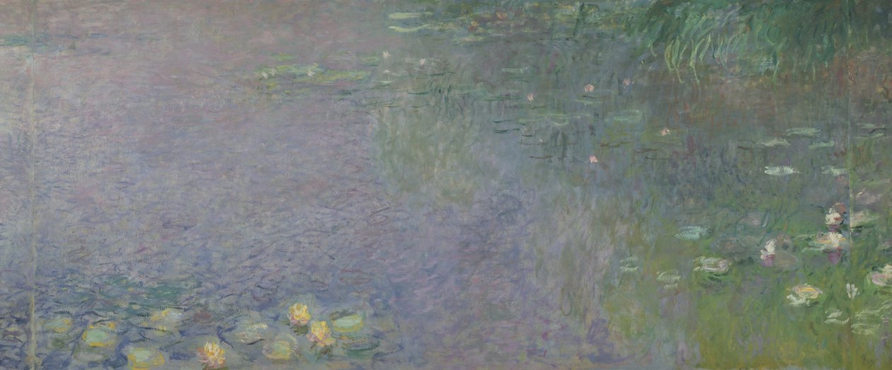 Nilüferler: Sabah, 1914-18 (orta sağ kısım) by Claude Monet
