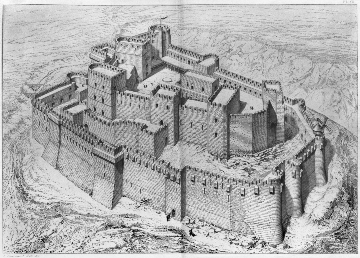 Krak des Chevaliers, yeniden yapılanma by Claude Sauvageot