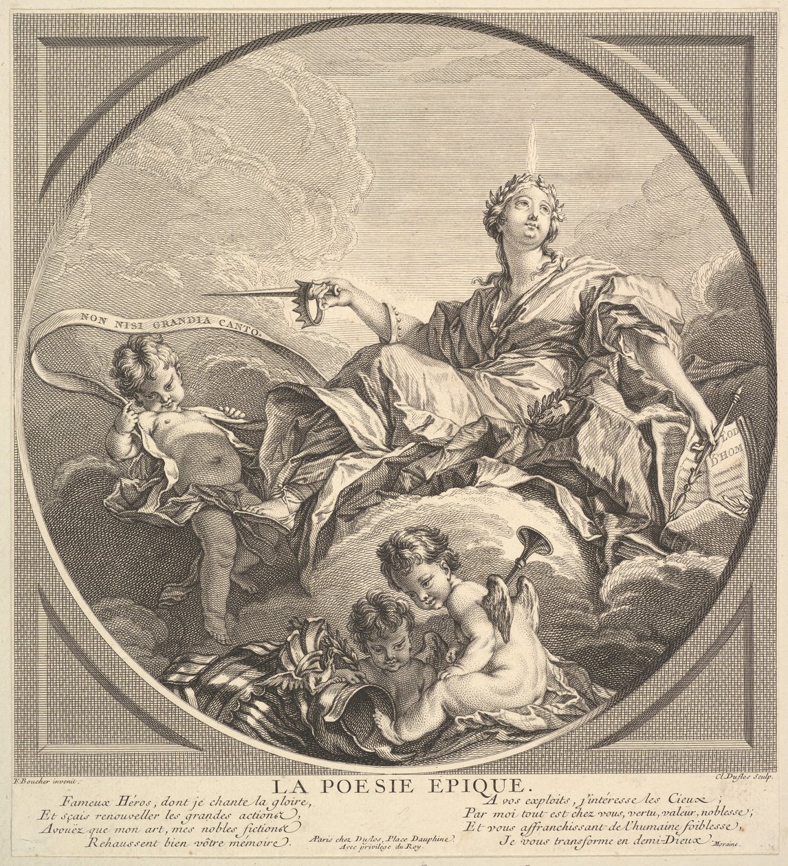 Epik Şiir, ca. 1741. by Claude Augustin Duflos