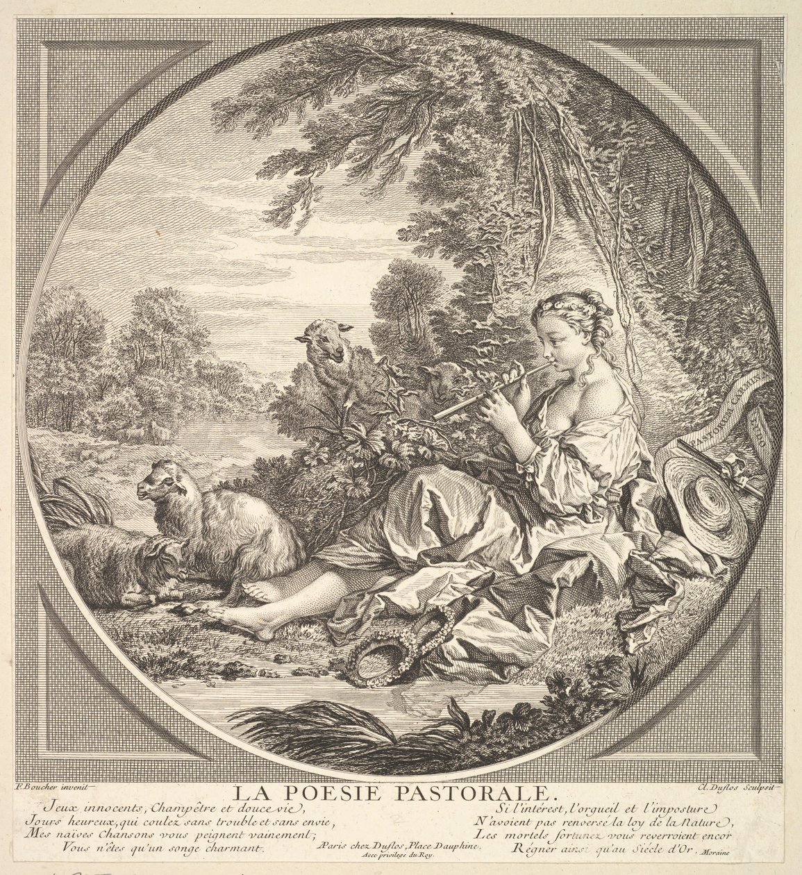 Pastoral Şiir, ca. 1742. by Claude Augustin Duflos