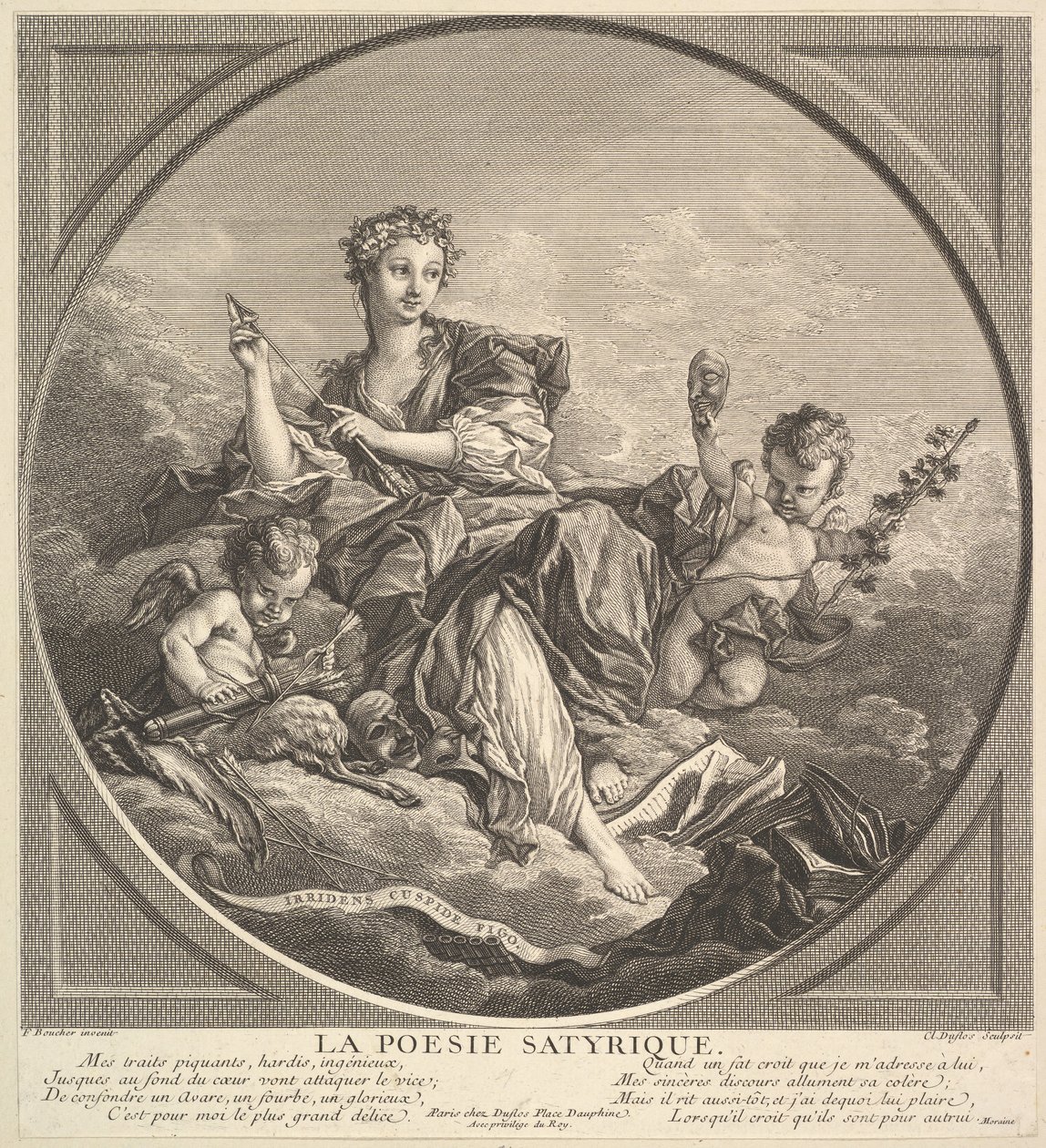 Satirik Şiir, ca. 1741. by Claude Augustin Duflos