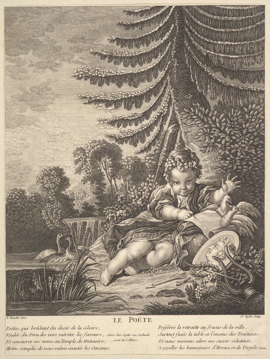 Şair, yaklaşık 1753. by Claude Augustin Duflos
