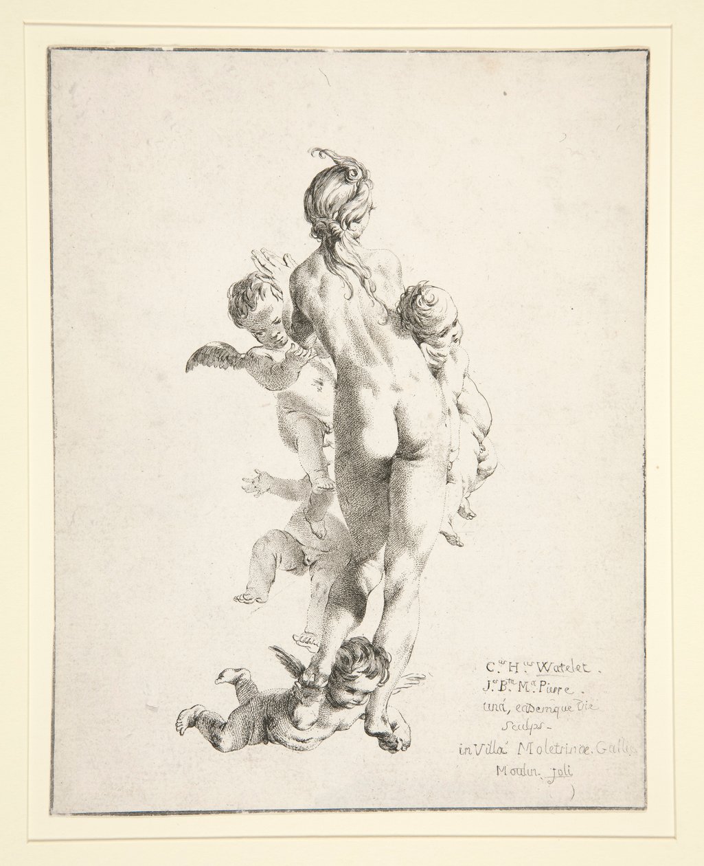 İsimsiz (putti ile çıplak kadın) by Claude Henri Watelet