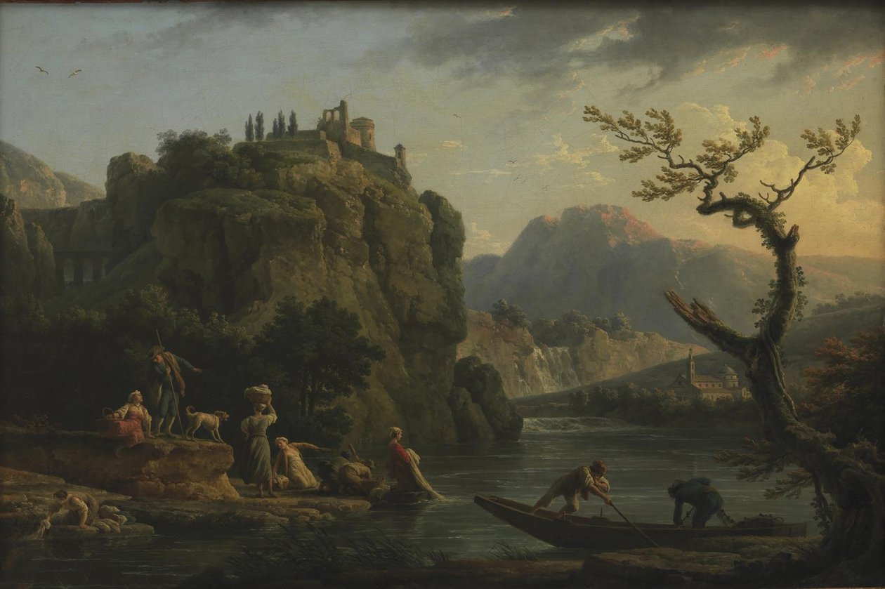Nehirli Dağ Manzarası by Claude Joseph Vernet