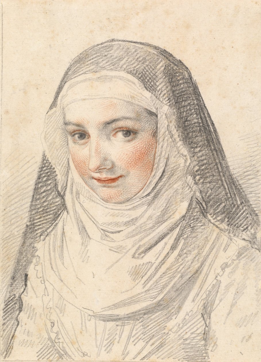 genç bir rahibe by Claude Mellan