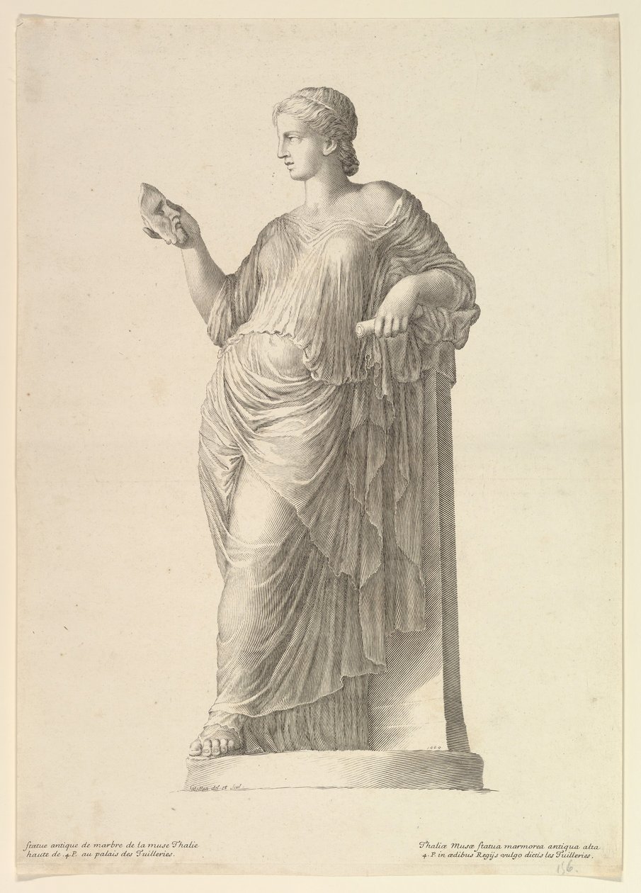 Antik Muse Thalia Heykeli, 1669. by Claude Mellan