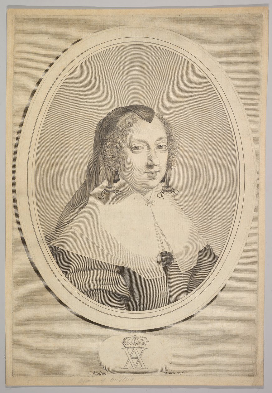 Avusturyalı Anne, yak. 1645. by Claude Mellan