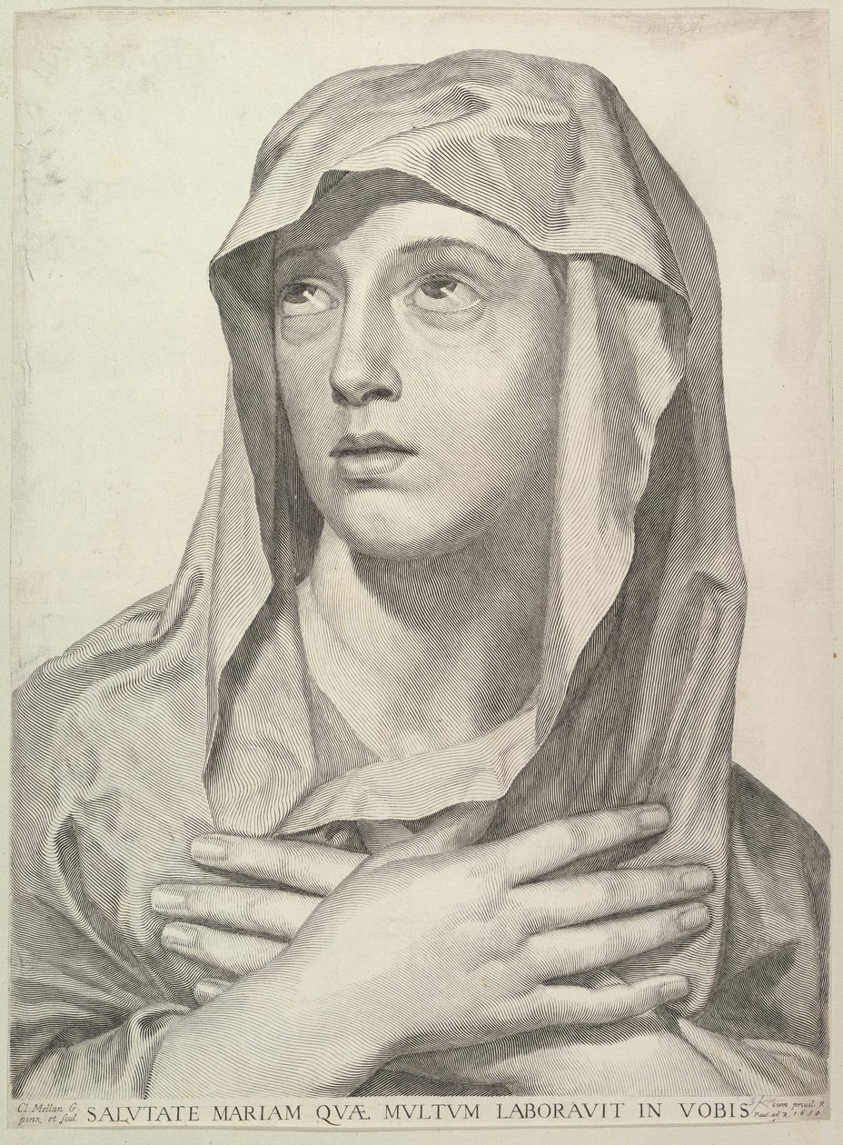 Bakire Büstü, 1650. by Claude Mellan