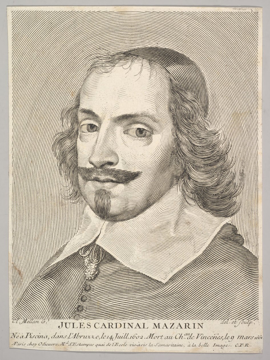 Kardinal Jules Mazarin. by Claude Mellan