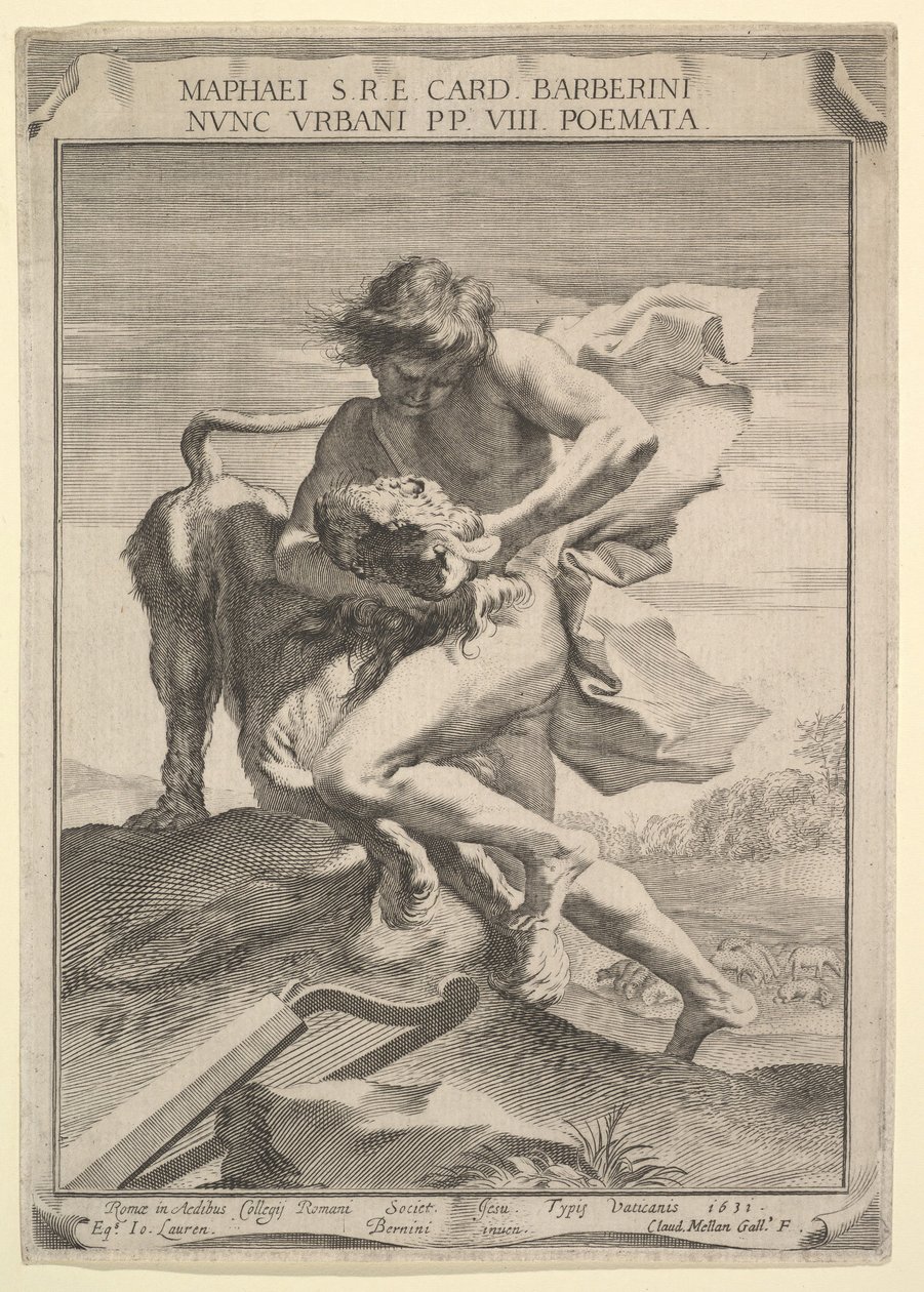 David Aslanı Boğuyor, 1631. by Claude Mellan