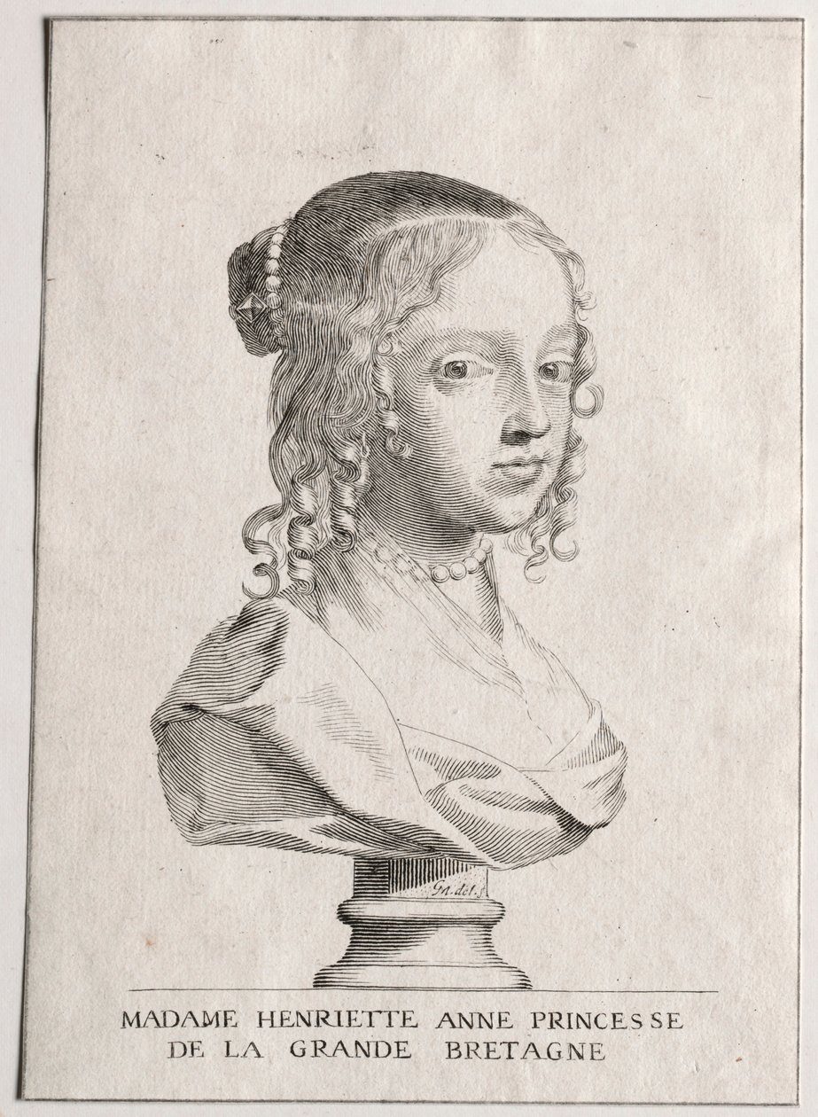 Henriette-Marie dAngleterre, düşes dOrleans. by Claude Mellan