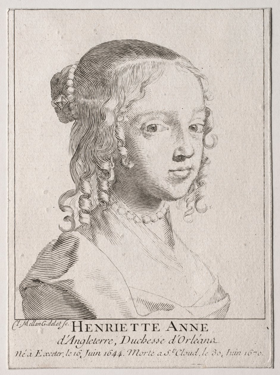 Henriette-Marie dAngleterre, düşes dOrleans. by Claude Mellan