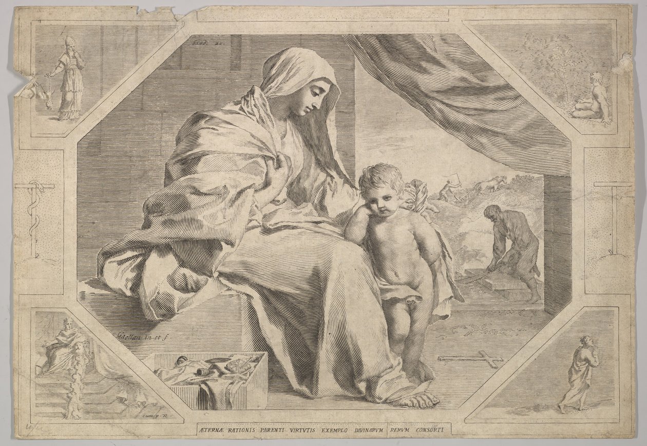 Kutsal Aile. by Claude Mellan