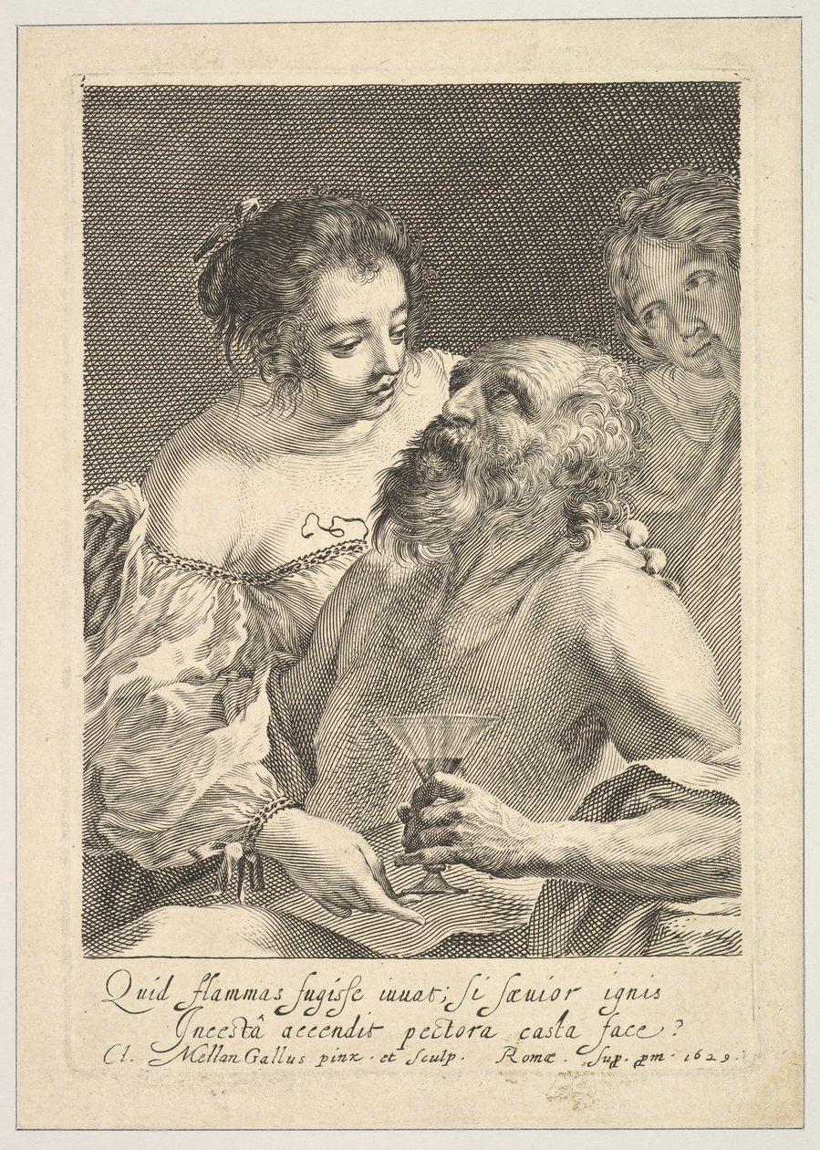 Lût ve Kızları, 1629. by Claude Mellan