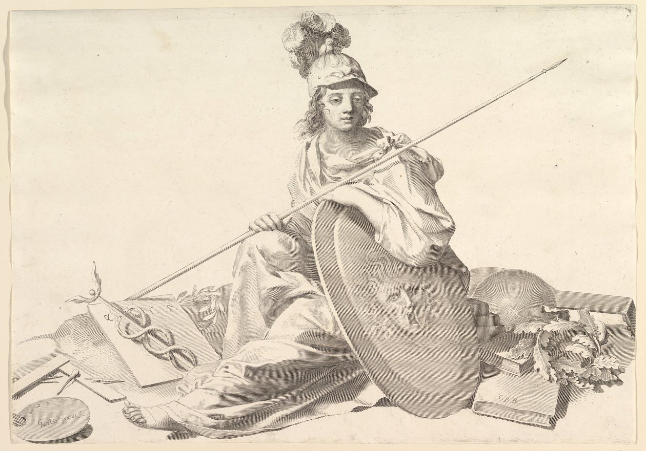 Minerva. by Claude Mellan