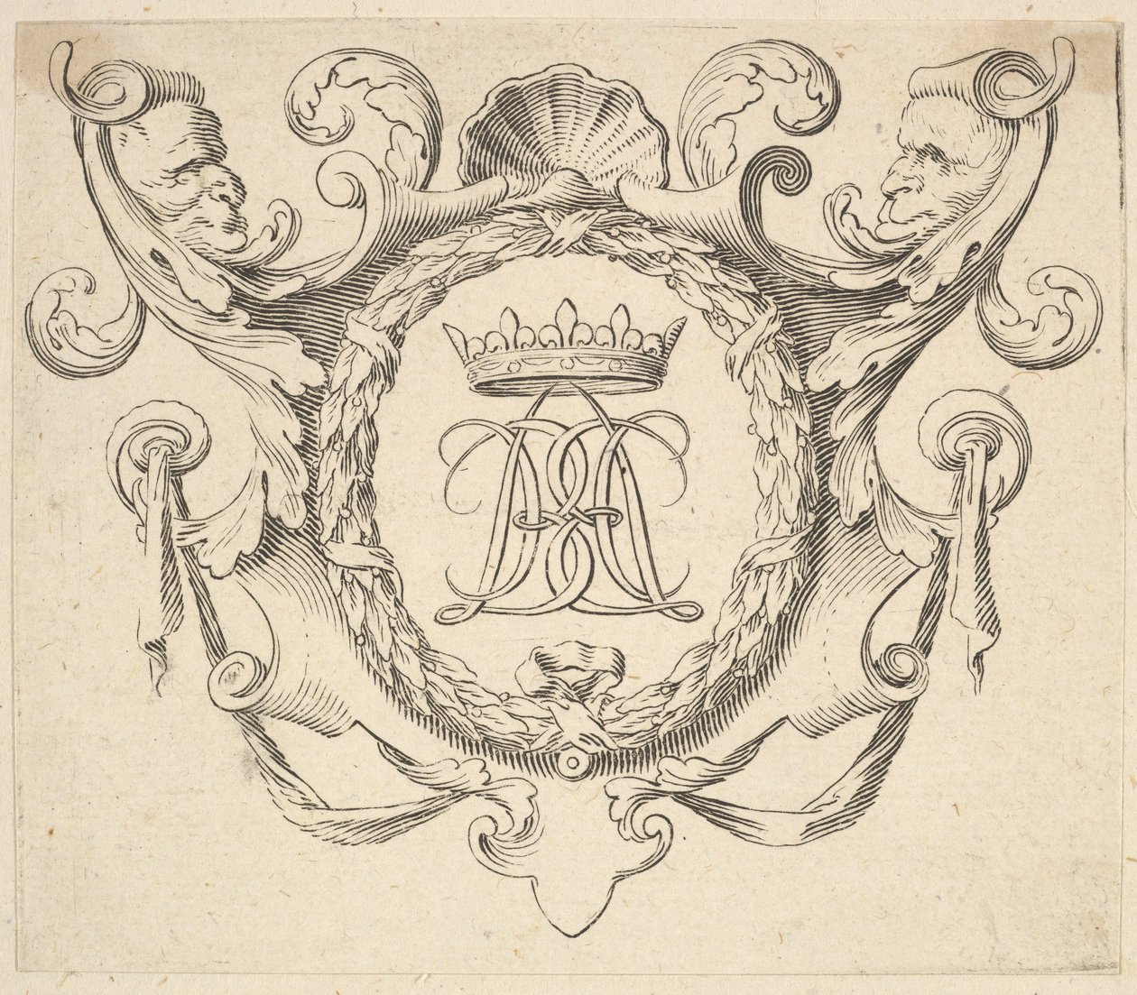 Monogram Taçlı. by Claude Mellan
