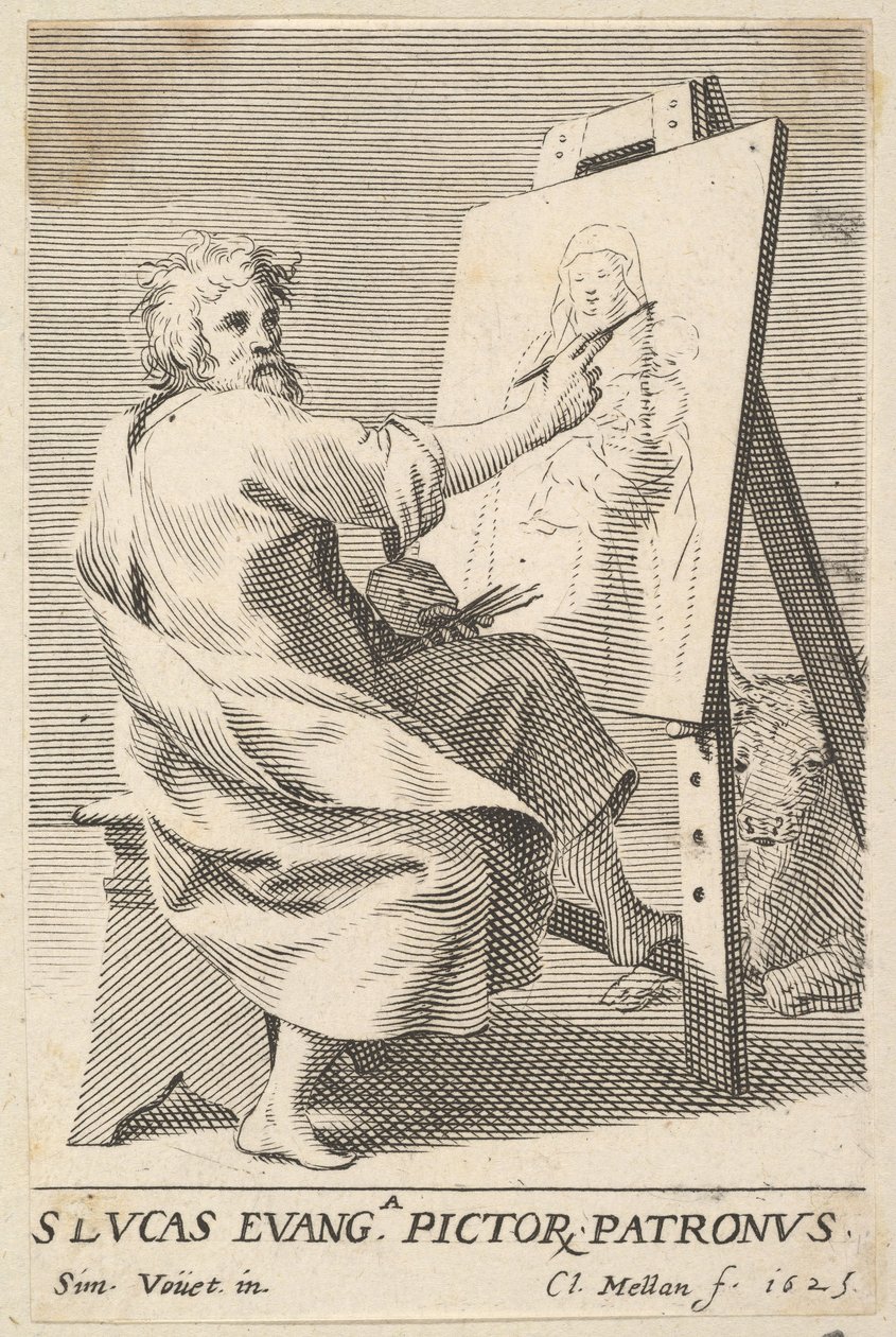 Aziz Luke Bakire Tablosu, 1625. by Claude Mellan