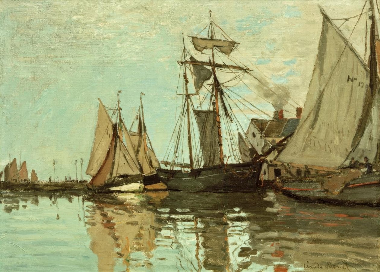 Honfleur limanındaki tekneler by Claude Monet