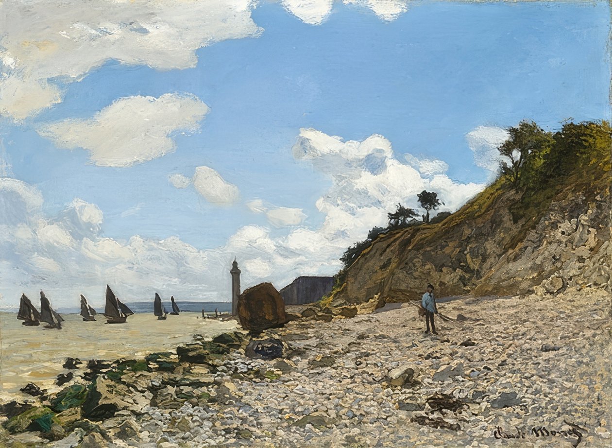 Honfleur plajı. 1864-66 by Claude Monet