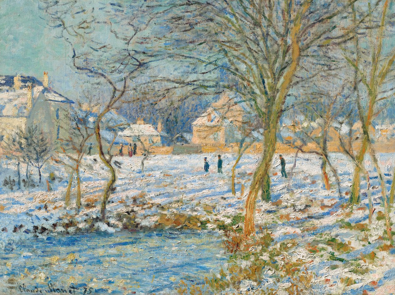 Gölet, kar etkisi by Claude Monet
