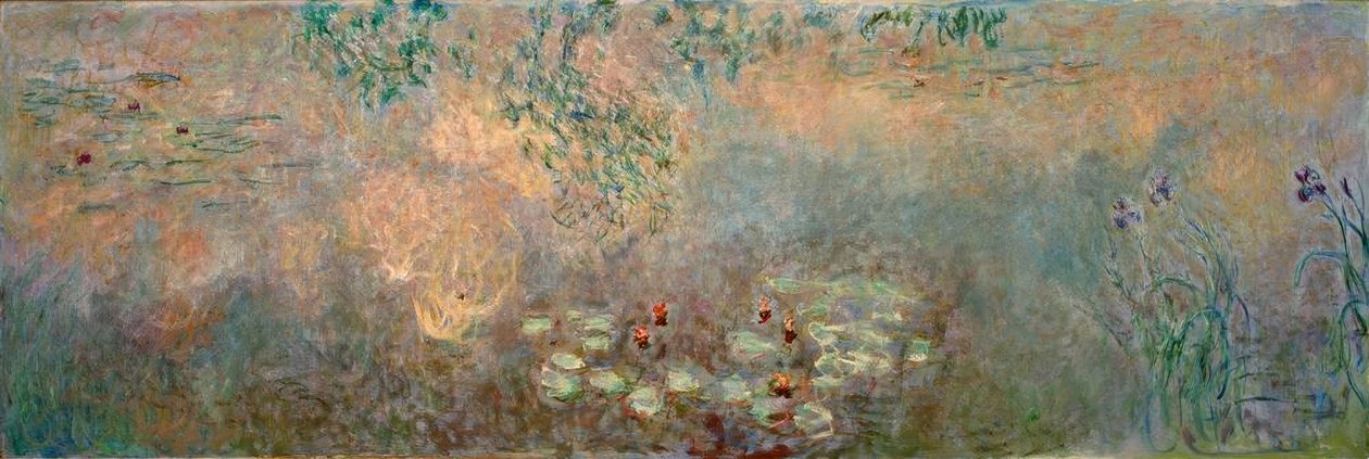 iris ile nilüfer gölet by Claude Monet