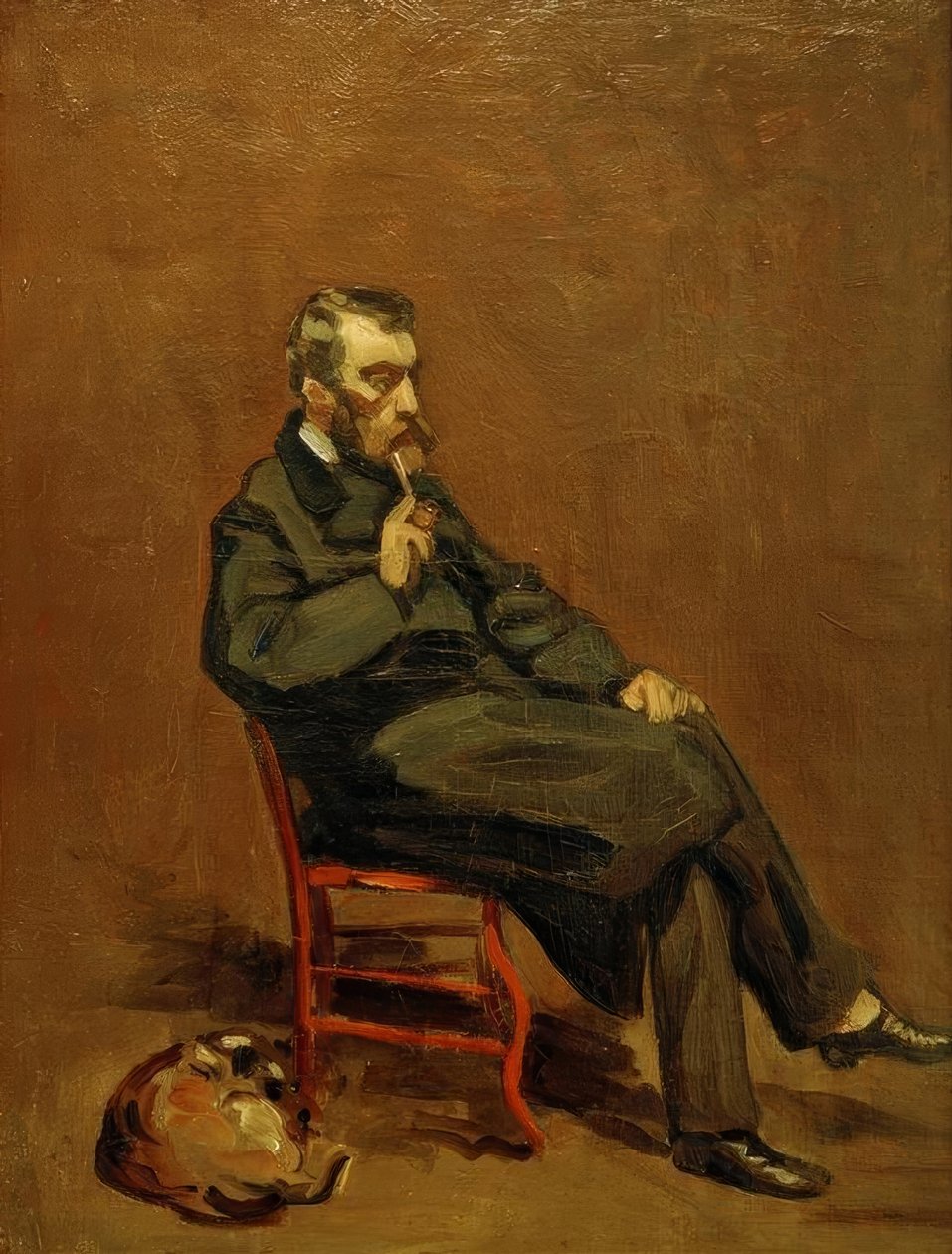adam, ile, boru by Claude Monet