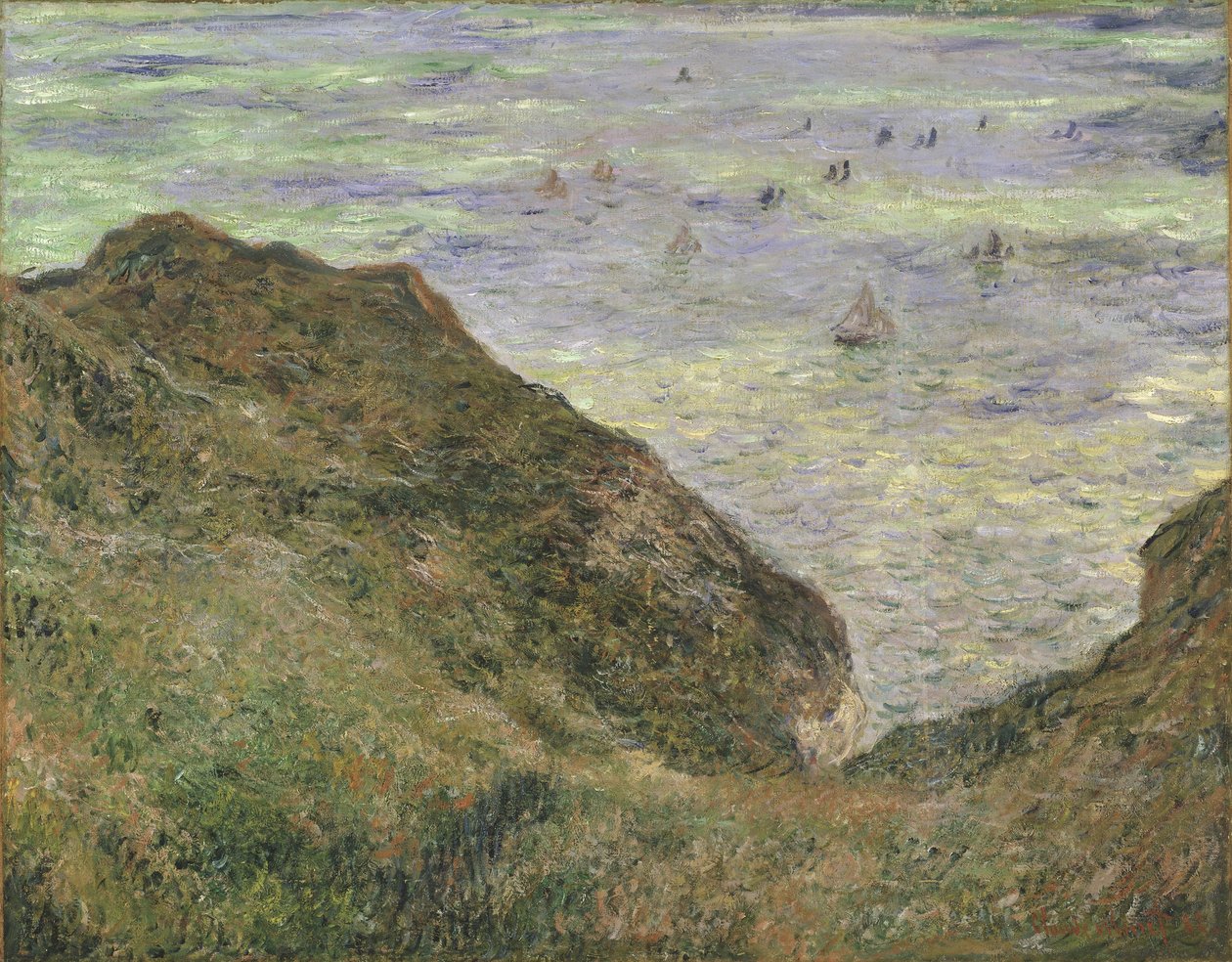 Pourville'deki uçurumun üzerinde by Claude Monet